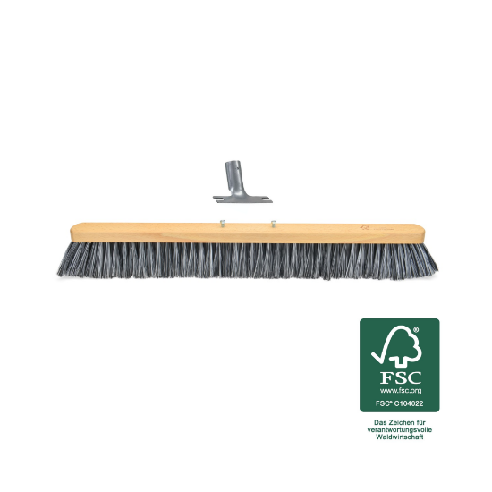 Bild von Saalbesen Profiline Nylon Mischung geschlitzt - 60 cm Holzkörper mit Stielhalter